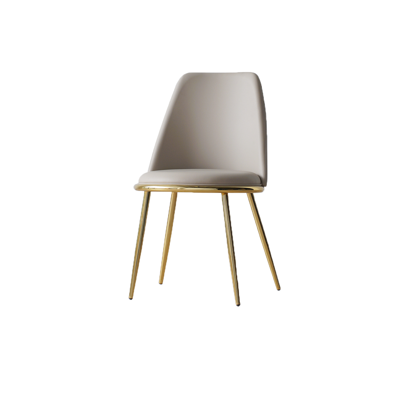 Brass Leg Chair with Gray Fabric