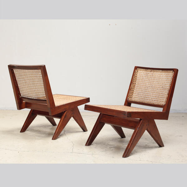 Pair of Armless Easy Chair by Pierre Jeanneret - Objet d' art
