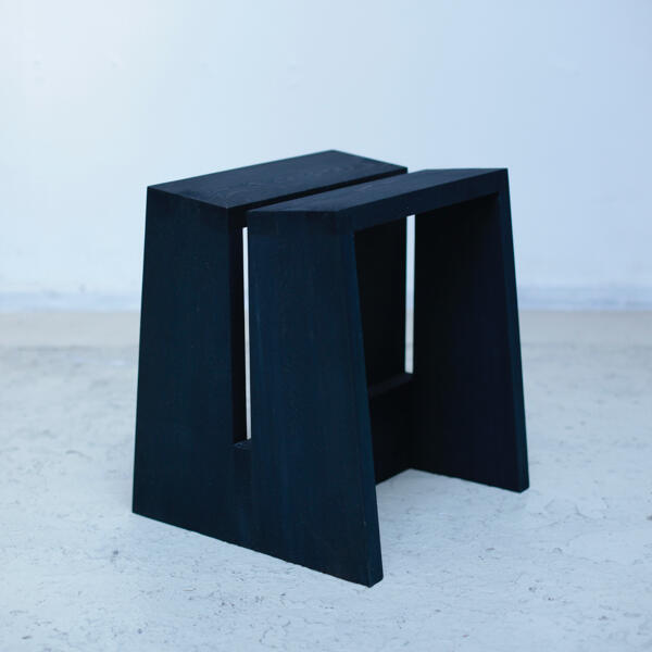 x+l アート ミニマムデザイン 藍染 ダイニングテーブル　スツール
