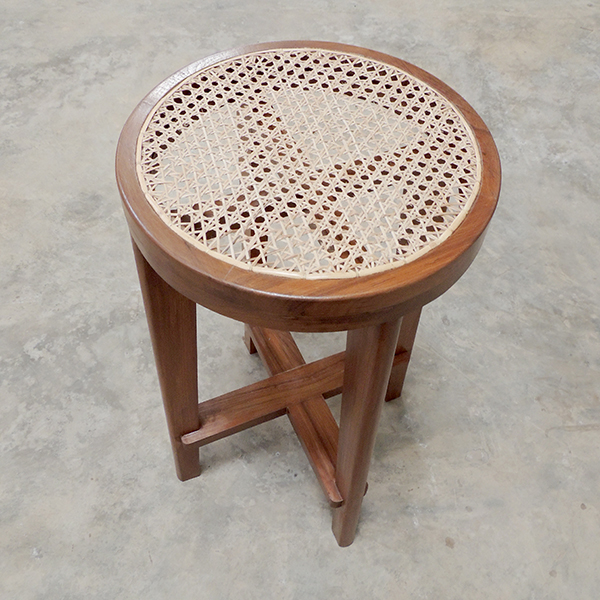 High Stool with Cane Seat / Pierre Jeanneret   Objet d' art