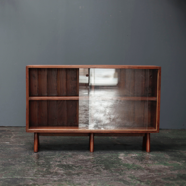 Teak Glass-Fronted Bookcase by Pierre Jeanneret